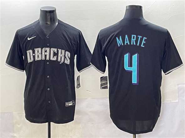 Men%27s Arizona Diamondbacks #4 Ketel Marte Black Stitched Jersey